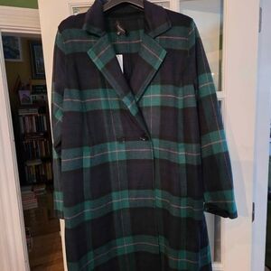 Talbots Green and Pink Plaid Jacket